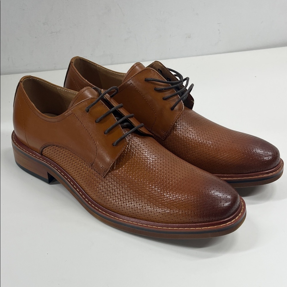 New RITZIZEN Men's Oxford Leather Dress Shoes in Brown Size 9.5